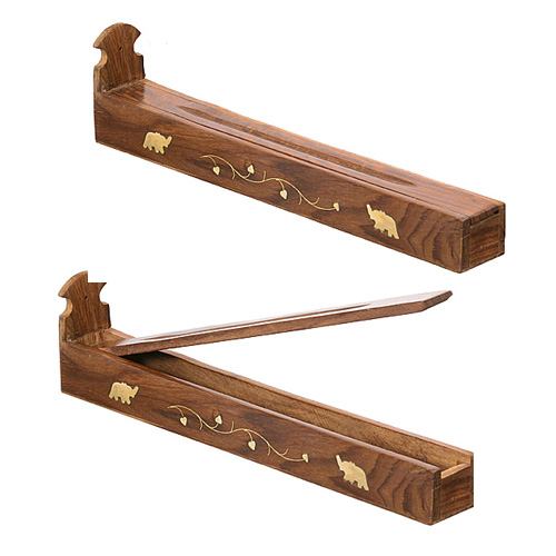 Holder Box Style With Elephant Inlay 11" - Click Image to Close